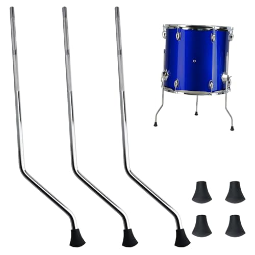 QAZXCDEW-3pcs Universal Floor Tom Legs Set, Metal Bass Drum Legs With Anti-Slip Rubber Feet, Heavy Duty Drum Accessories And Parts For Floor Tom Drum Stand & Riser Setup