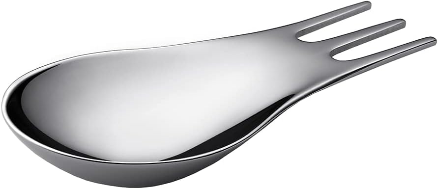 Alessi Moscardino GIMR01S4 - Set of Four Design Multipurpose Cutlery, Synthesis of Fork and Spoon, in 18/10 Polished Stainless Steel