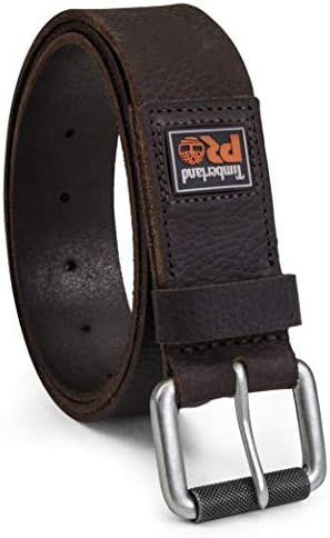 Timberland PRO Men's 38mm Boot Leather Belt, Dark Brown (Rubber Patch), 52