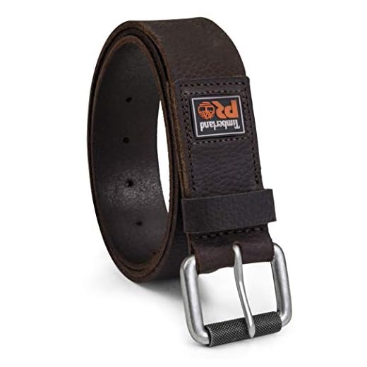 Timberland PRO Men's 38mm Boot Leather Belt, Dark Brown (Rubber Patch), 38