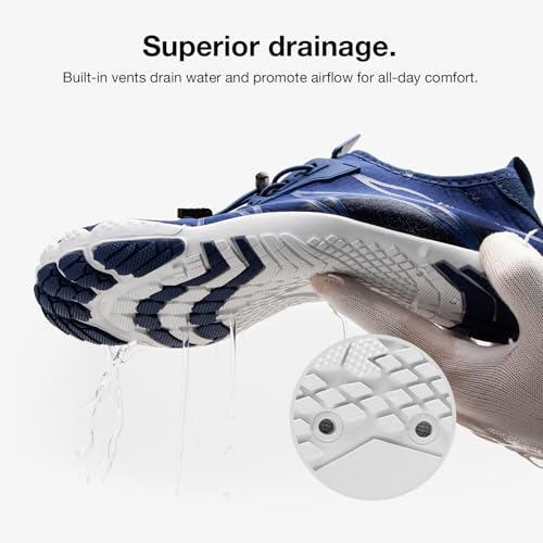 Image of HIITAVE Men Barefoot Water Shoes Beach Aqua Socks Quick Dry for Outdoor Sport Hiking Swiming Surfing