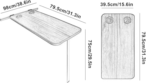 Table murale pliante pour VR rouge contre le manque d'espace en voyage - 3