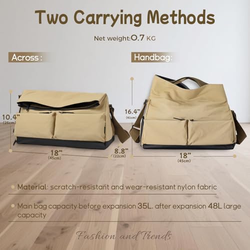 Stylish Gym Bag for Men and Women with Shoe & Wet Compartment, Water-Resistant Fabric Duffle Bag for Travel, Sports, Fitness & Workout(Khaki)2