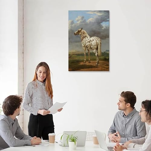 Impression sur toile Paulus Potter Le cheval Piebald pour sublimer un mur vide