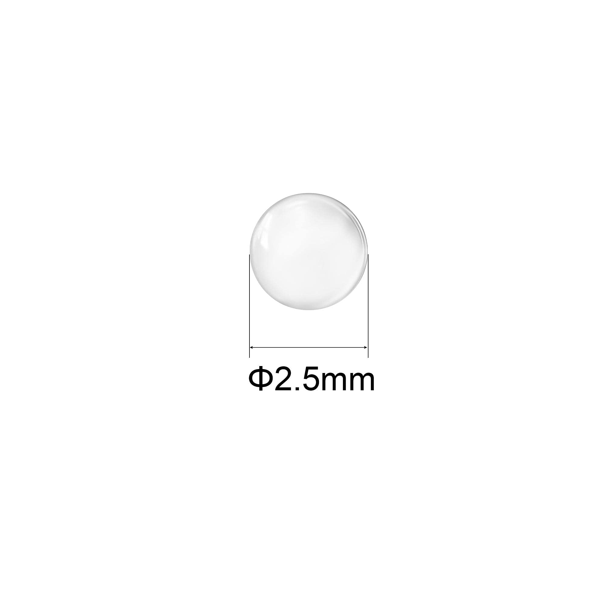 sourcing map 2.5mm Solide Rond Transparent Verre Bille Bouillantes Pierres Soda Chaux Verre Perles 500pcs