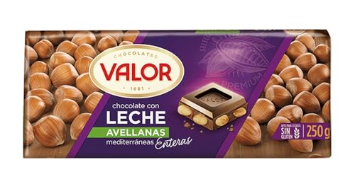 Valor. Milk Chocolate with Hazelnuts. 250g (8.75oz). Pack of 19.