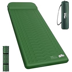 HiiPeak Memory Sleeping Pad, Compact Thick Foam Sleeping Mats with Pillow, 9.5 R-Value Insulated Camping Mattress Pad, Easy Inflate & Deflate, Inflatable Sleep Mat for Backpacking Hiking Car Tent
