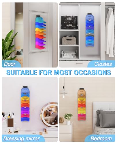 image for Eanyiikick 2 Pack Hat Organizer for Baseball Caps, Strong Adhesive Hat