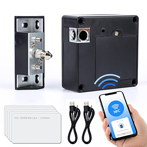 CODACE RFID Cabinet Lock, Smart NFC Electronic Locks for Wooden Cabinet Cupboard Pantry Drawer-2Pack