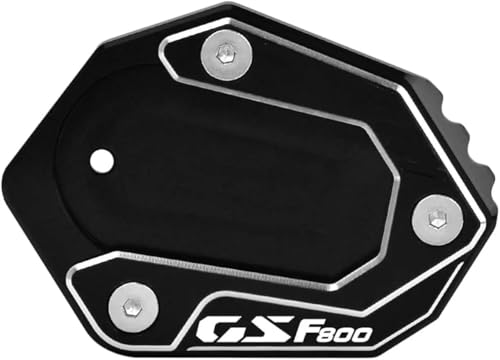 に適合するF800GS 2024用バイクキックスタンドパッド バイクアクセサリー モトCNCアルミアクセサリー(Black)