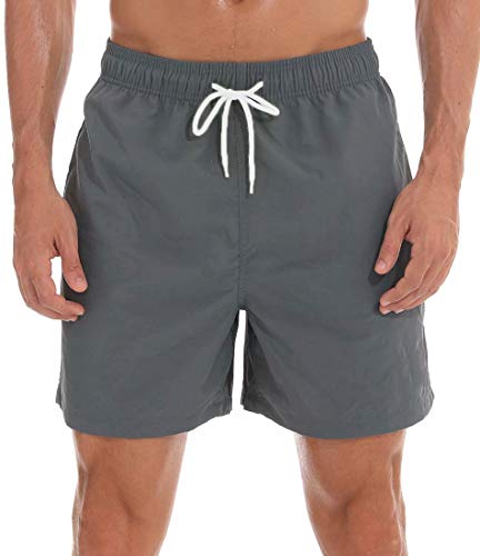 Image of Tyhengta Men's Swim Trunks Quick Dry Beach Shorts with Zipper Pockets and Mesh Lining