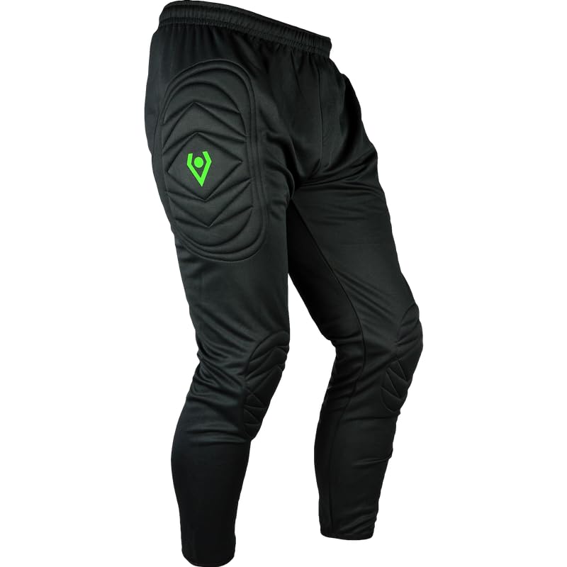 Rehab Torwarthose Lang Schwarz – Gepolsterte Profi-Unterziehhose für Erwachsene (Größe 128-XXL) – Atmungsaktive Protektion für Training & Spiel