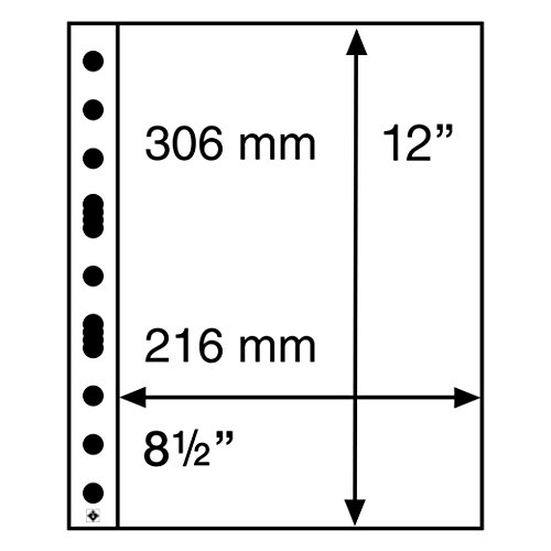 Feuilles en plastique SH 312 Leuchtturm format A4 transparentes en pack de 50