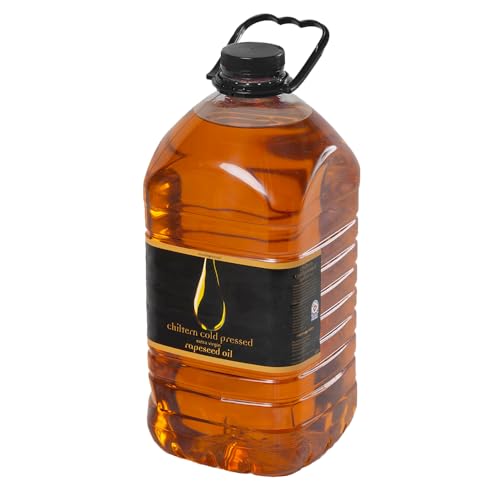 Chiltern Cold Pressed Rapeseed Oil 5L PET Bottle | Light Nutty Taste | Rich in Omega 3 & Vitamin E | Ideal for Roasting Frying Dressings | Bulk Size Olive Oil Alternative