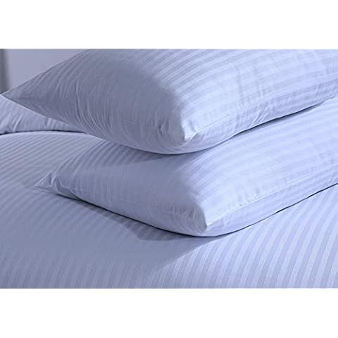 Hotel Quality Satin Stripe Pillows - Hollow Fibre Stuffed Bounce Back Pillow| Standard UK Size 50x75cm - (2) Cover