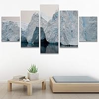 SIGNWIN 5 Panel Canvas Wall Art Modern Art Expressive Hot Air Balloon Minimalist Multicolor Photography Transportation for Home Decorations Ready to Hang - 60