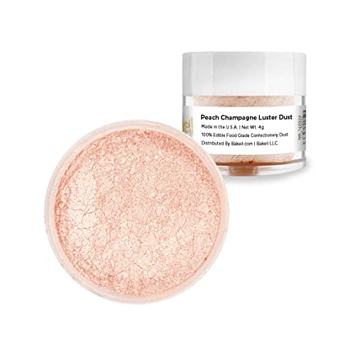 Bakell Edible Luster Dust & Paint | Peach Champagne Luster Dust | Kosher | 100% Edible & Food Grade| Cakes, Vegan Paint & Dust (Peach Champagne) #TOP2
