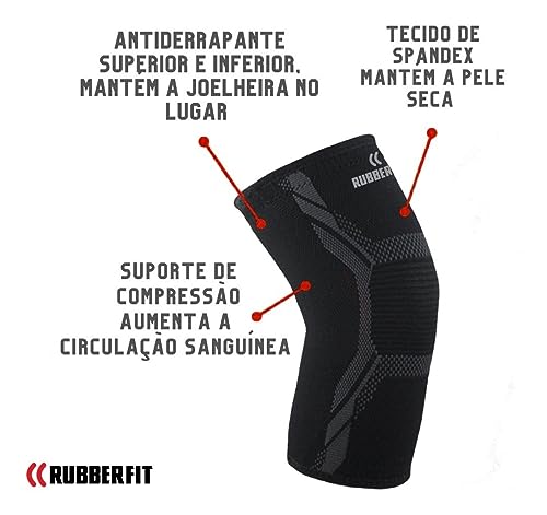 Joelheira de Compressão Profissional Armor para Academia Crossfit Musculação Corrida Bike Volei Basq