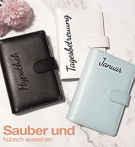 PAPERKIDDO 13 Blätter Budget Planner Deutsche, Für A6 Beschriftung Aufkleber Umschlagmethode Binder, Deutsch Budgetplaner Zubehör Stickers für Spar Challenge Geld Organizer