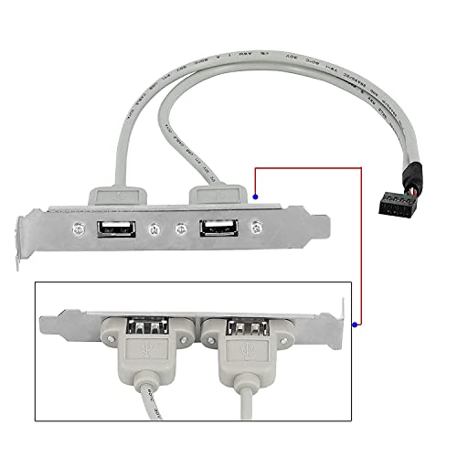 LipiWorld® 2 Port USB 2.0 Cable Adapter Converter Motherboard Rear Panel Extension Bracket to 9 Pin Motherboard Header (Pack of 2) - Image 6