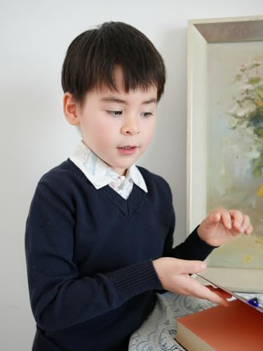 V-Neck Navy Blue Childrens Knit Sweater Long Sleeve Cardigan Pullover Autumn Winter Base Layer Sweater4