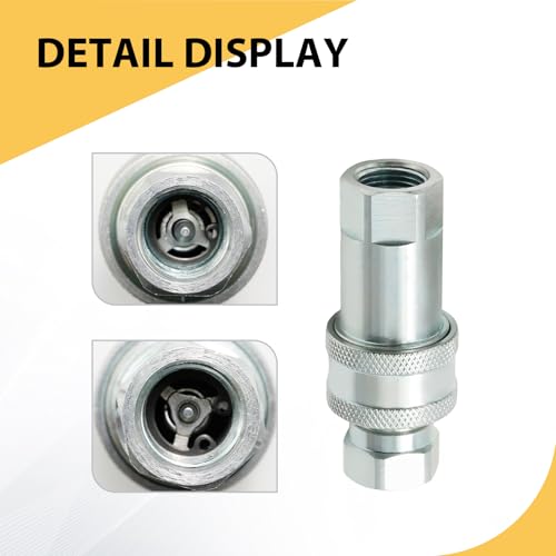 Image of SYOWADA 2Pcs 3 /8 inch Ag Hydraulic Quick Connect Tractor Couplers with Dust Caps, ISO 5675 Agricultural Quick Disconnect Coupling