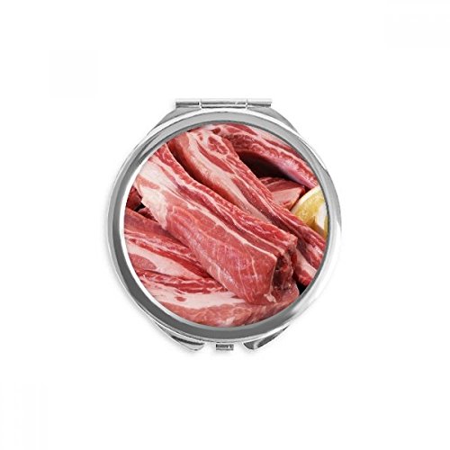 Miroir de poche viande crue compact pour ajuster votre maquillage avec précision partout