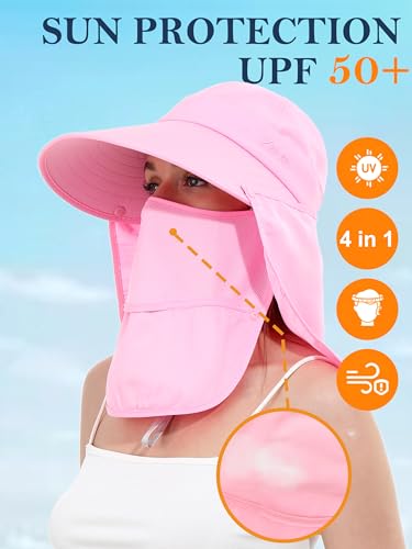 Chapeau de soleil de plage avec couvre-nuque détachable
