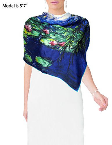 Dahlia Women's 100% Luxury Square Silk Scarf - Claude Monet's Paintings2
