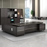 Luxus L-förmiger Verwaltungsschreibtisch - Geräumiger Computertisch aus Massivholz mit den Maßen 86,6/94,5 Zoll, moderner, einfacher Verwaltungsstelle (geeignet für das Büro)