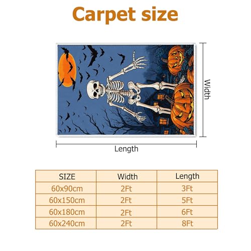 Tapis de couloir squelette d'Halloween doux et durable - 3