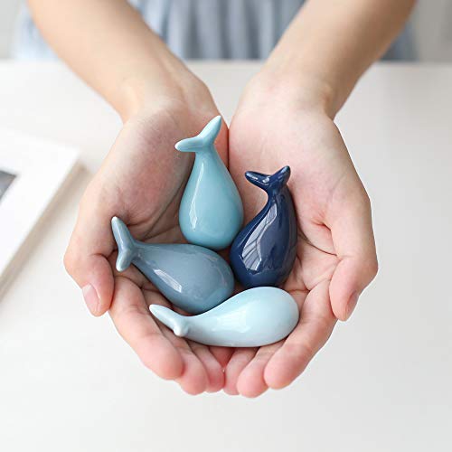 Oryougo Set Of 4 Blue Whale Ceramic Chopstick Holder Creative Animal Chopstick Rest Spoon Fork Knife Rack Table Decors #TOP1