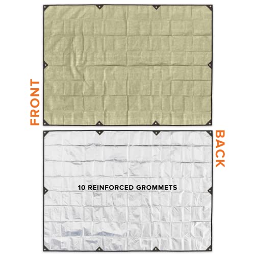 Arcturus XL Survival Tarp - Insulated Reflective Thermal Camping Tarp - 8.5' x 12' (Desert Tan)