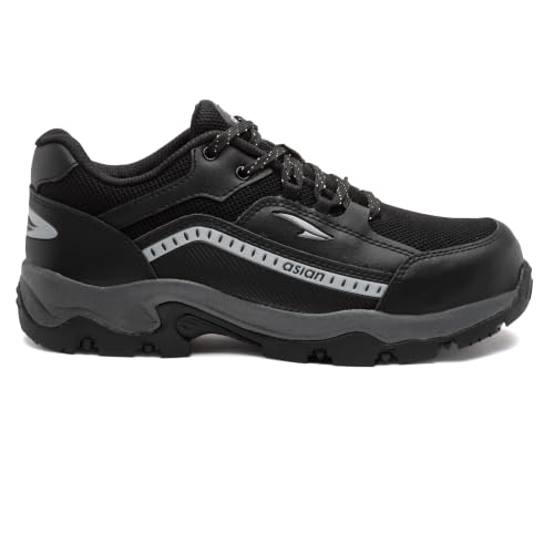 Image of ASIAN Protective-01 Men's Safety Shoes | Breathable Mesh Upper, Heavy-Duty Grip Sole, Lace-Up Work Shoes for Construction & Factory Use