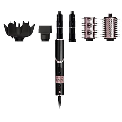 Shark Hair Dryer | FlexStyle Hair Styling System | Portable & Powerful Blow Dryer Brush | Hair Curler & Volumizer | 6 Styling Tools Included | Best for All Hair Types | Black | HD440BK
