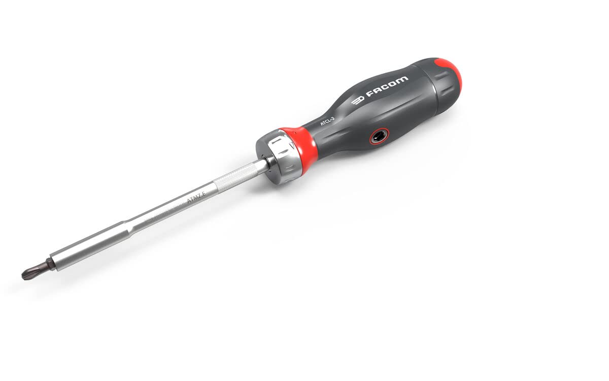 FACOM ATCL.2A2PB Protwist - Juego de destornilladores 3 en 1 y juego mixto de 28 puntas - Mango ergonómico de doble material - Trinquete de 45 dientes