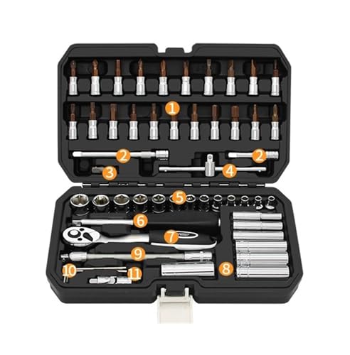 Kit de herramientas combinado 53 piezas para reparación de autos miniatura 1