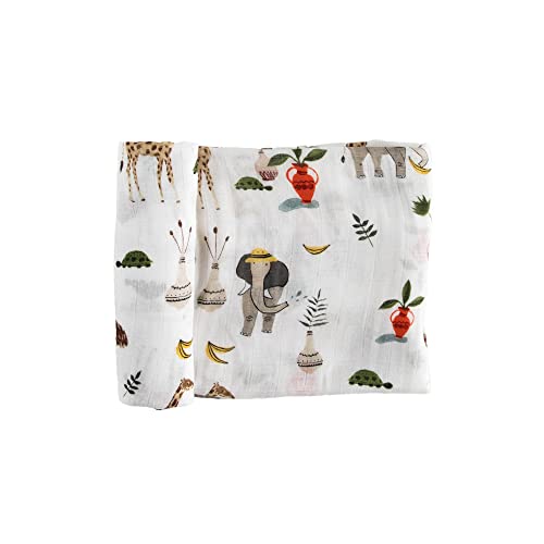 Image of Little Unicorn - SafariSocial Deluxe Swaddle | Single | 100% Rayon Muslin from Bamboo | Super Soft | Newborns and Infants | Large 47 inch x 47 inch | Machine Washable