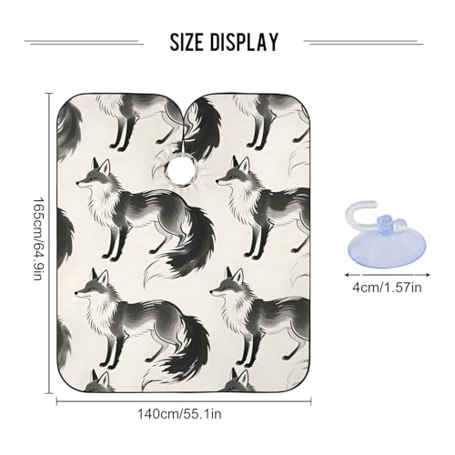 Capa para Corte de Cabello Qilmy Fox Patrón Impermeable 65 x 55 in miniatura 2