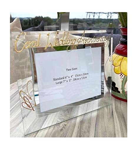 Coral (35th) Wedding Anniversary Photo Frame Land (Milestone) Large 7” x 5”