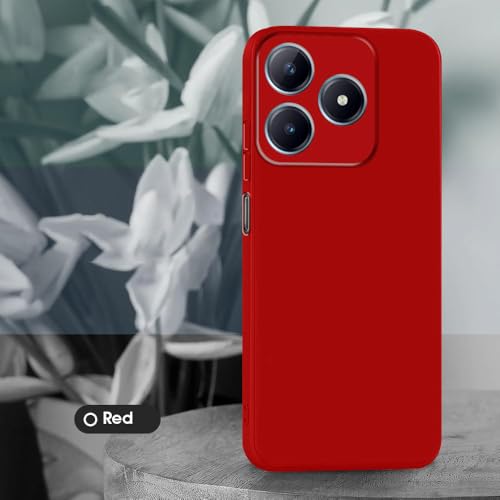 Image of Back Cover for Realme C63 4G / Narzo N63 4G | Full Camera Protection | Premium Liquid Silicon Case | Flexible Bumper Case for Realme C63 4G / Narzo N63 4G (Red)