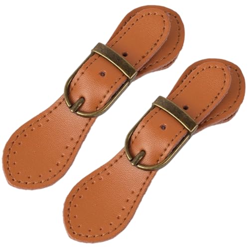 CALFOVERA 2 Fermoir à Bascule en Cuir de Vache Véritable à Coudre Fermoir à Manteau Boucle de...