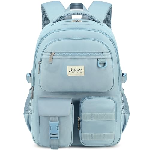 abshoo Large Heavy Duty Backpack For School College Bookbag Casual Multi Pocket Travel Backpacks (Blue)