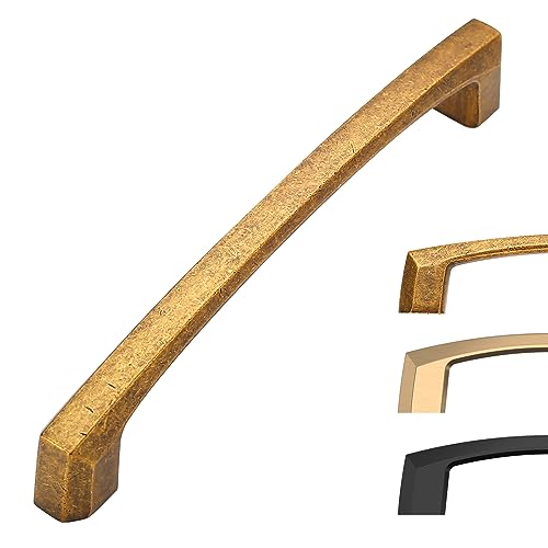 Image of 10 Pack Antique Brass Cabinet Pulls 5 Inch Kitchen Cabinet Handles Kitchen Handles for Cabinets Vintage Drawer Pulls Dresser Pulls Retro Cupboard Handles