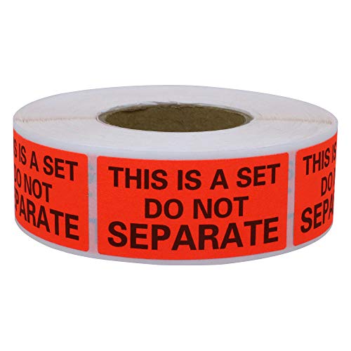 Hybsk 1x2 inch Fluorescent Red This is a Set Do Not Separate Labels, Quantity Discounts,Sold As Set Labels, Shipping Labels,Total 500 Per Roll (Fluorescence Red)