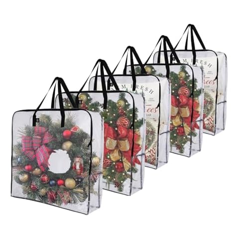 VENO 5 Pack Wreath Storage Bags Cover