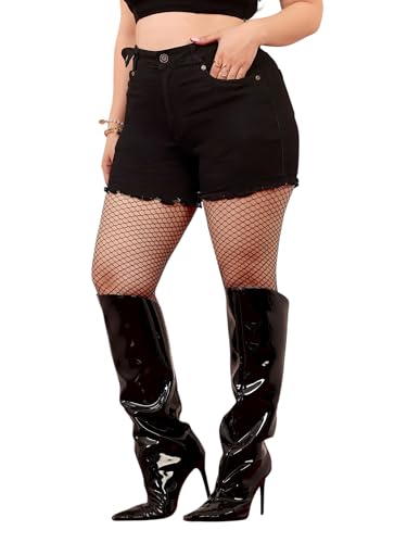 Image of Miss Chase A+ Women's Regular High Rise Above Knee Stretchable Denim Shorts & Skirts