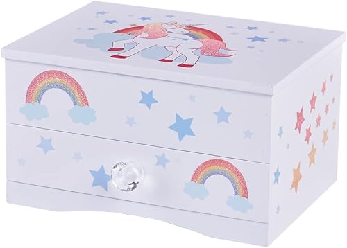 Miniatura 4 de Art Lins Aliz - Joyero musical de unicornio para niñas, caja de madera con diseño de unicornio brillante, decoración encantadora de habitación y