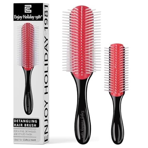 2 PCS Hair Brush for Women Men 7 Row 5 Row Curly Wet or Dry Hair Classic Styling Brushes for Natural Thick Hair, Blow Separating, Shaping Defining Cur