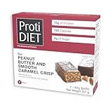 Protidiet Peanut Butter and Smooth Caramel Crisp High Protein Bars (Box of 7) Net Wt 10.6oz